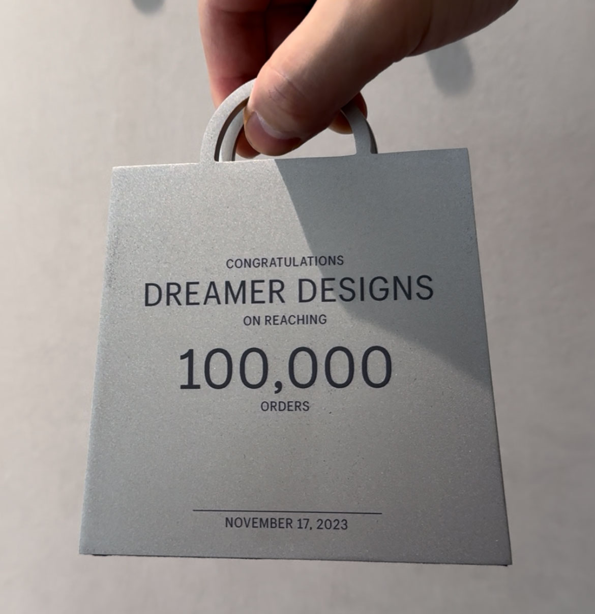 Dreamer Designs — Shopify 100,000 Orders Award